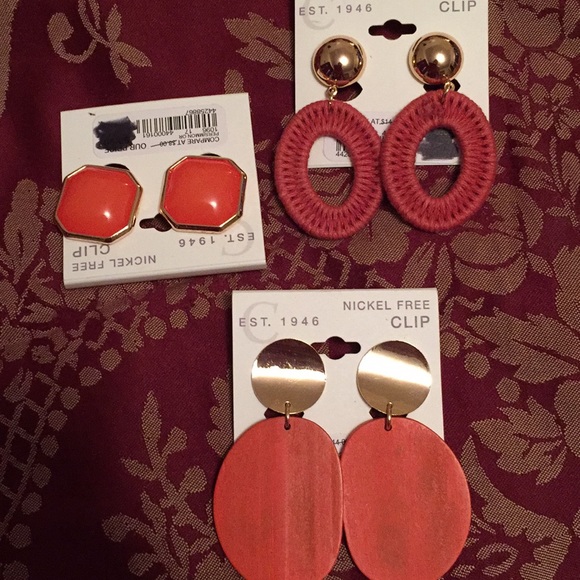 Not Sure Jewelry - Big 🍊 Dangle Clip Earrings Set